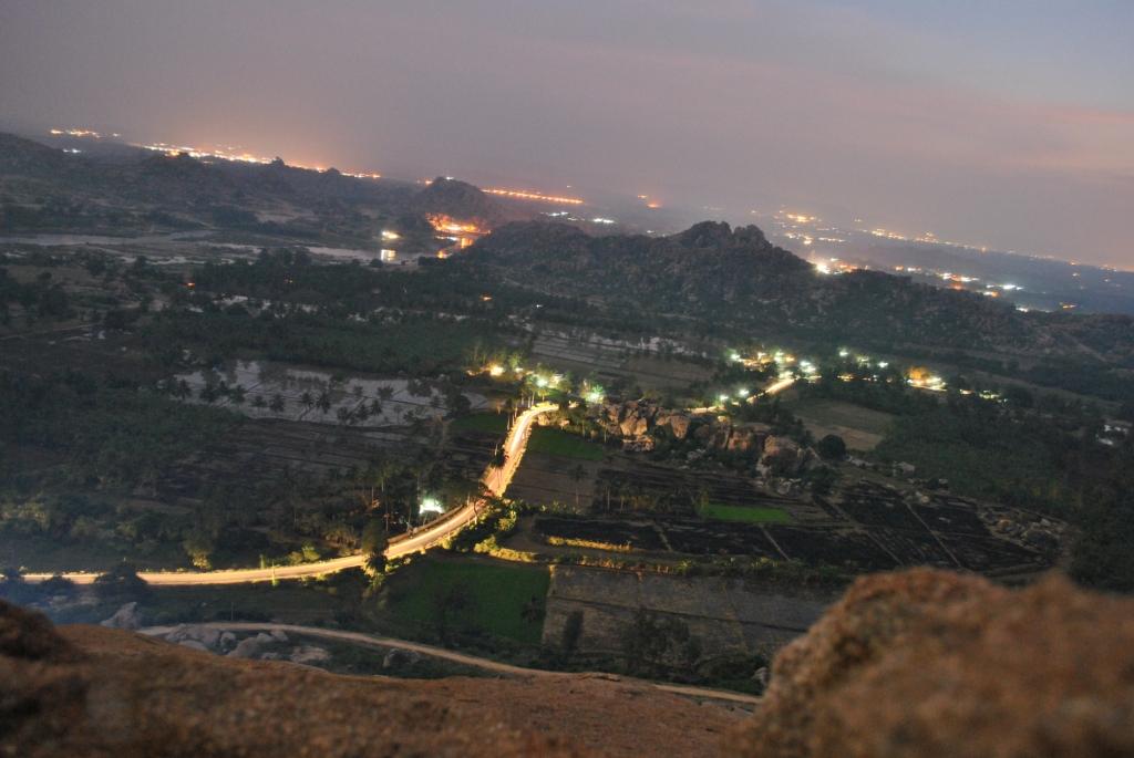 view of hampi from hanuman temple at the top of a hillock