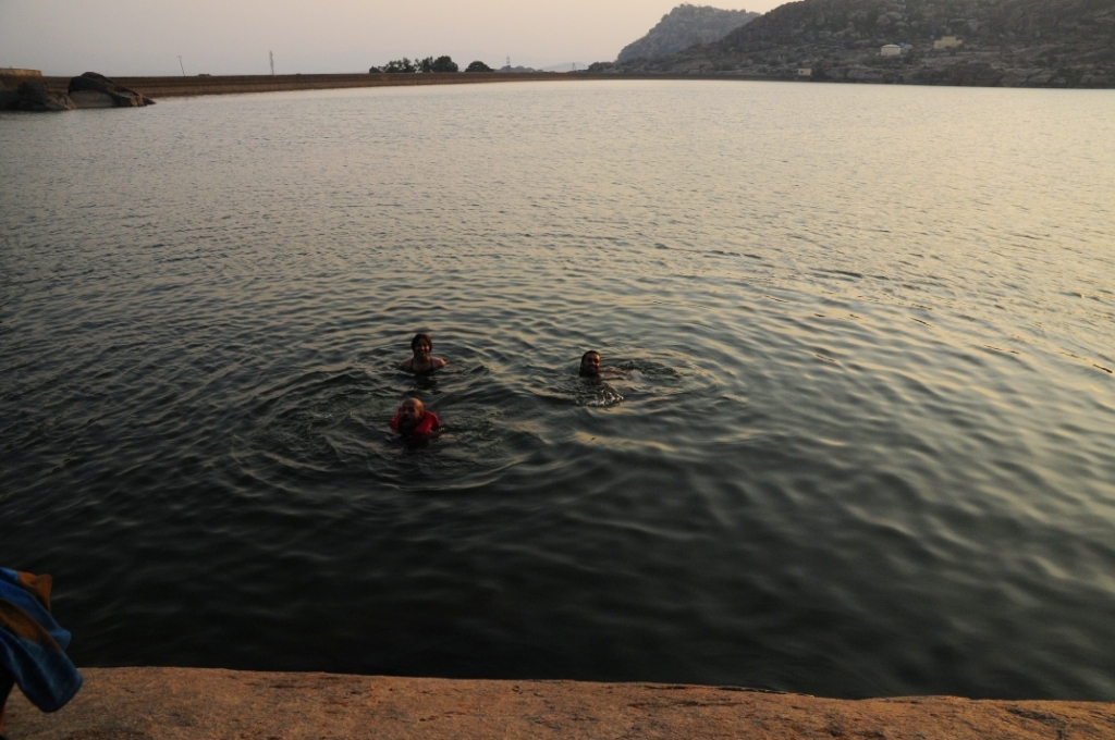 can't resist a swim in the water