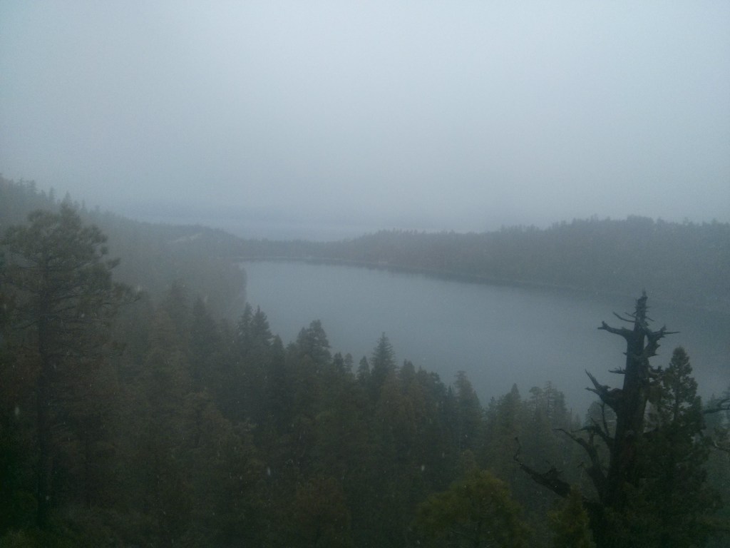 Cascade Lake before it vanished in the fog