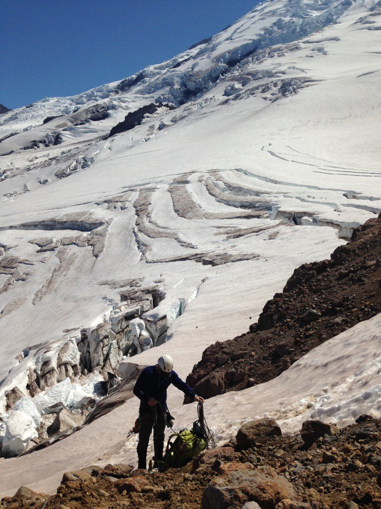 Joe getting ready for the lead up the glacier