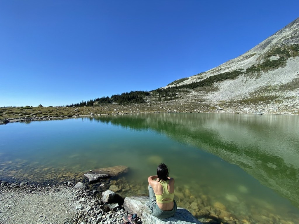 After a cold dip in Blackcomb Lake